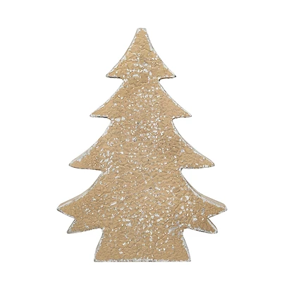 Hello Honey® 11.75" Gold Distressed Wood Christmas Tree