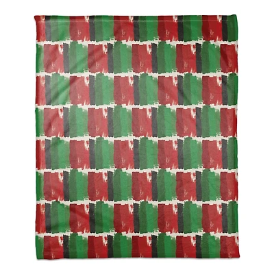 60" Kwanzaa Stroke Pattern Coral Fleece Blanket