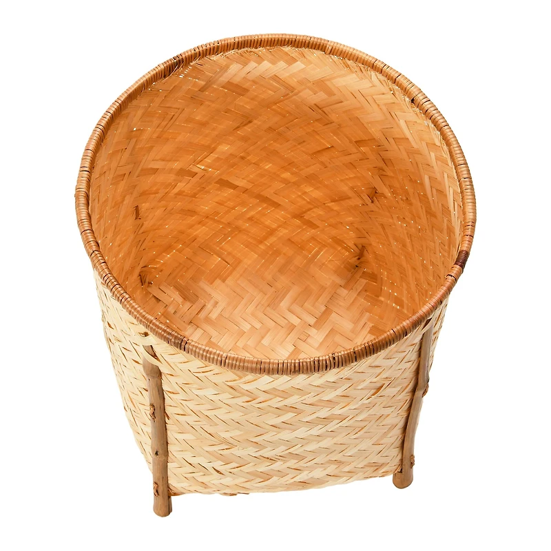 Hello Honey® Natural Woven Bamboo Baskets with Legs Set