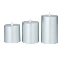 Silver Traditional Flameless Candle Set
