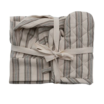 Hello Honey® Striped Cotton Child Apron with Chef Hat & Oven Mitt Set