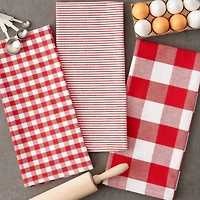 DII® Red & White Dishtowel Set