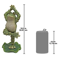 Design Toscano 10.5" Hands Up Boogie Down, Dancing Frog Statue