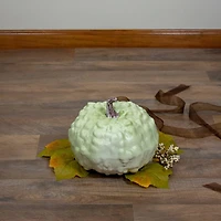 7.5" Green Textured Pumpkin Tabletop Décor