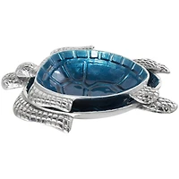 Blue Aluminum Metal Turtle Enameled Decorative Bowls, 2ct.