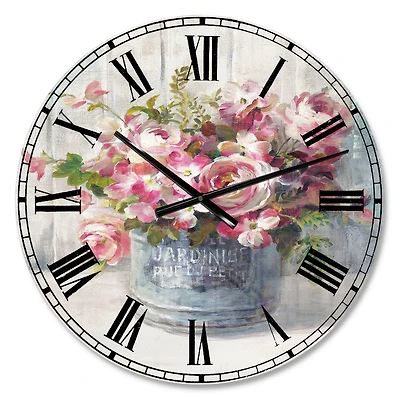 Designart Maison Des Fleurs III Farmhouse Wall Clock