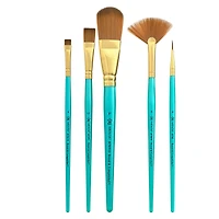 Royal & Langnickel® Menta™ Fan & Liner Synthetic Acrylic 5 Piece Brush Set