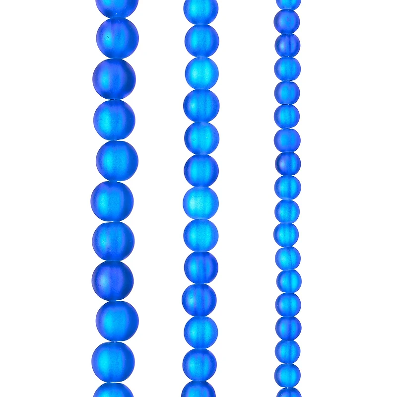 Blue Matte Glass Round Beads by Bead Landing™