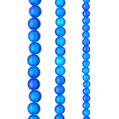 Blue Matte Glass Round Beads by Bead Landing™