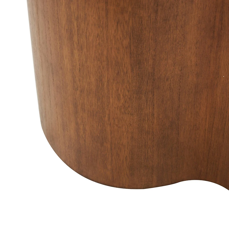 22.5" Brown Wood Heart Inspired Side End Accent Table