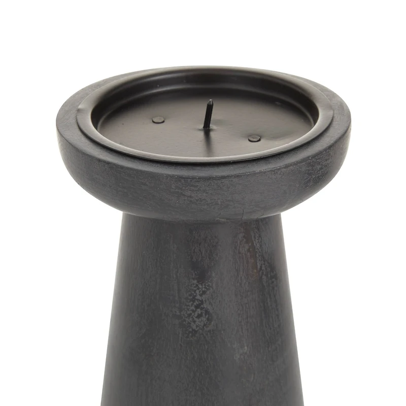 Black Wood Modern Candle holder 10",8",6"