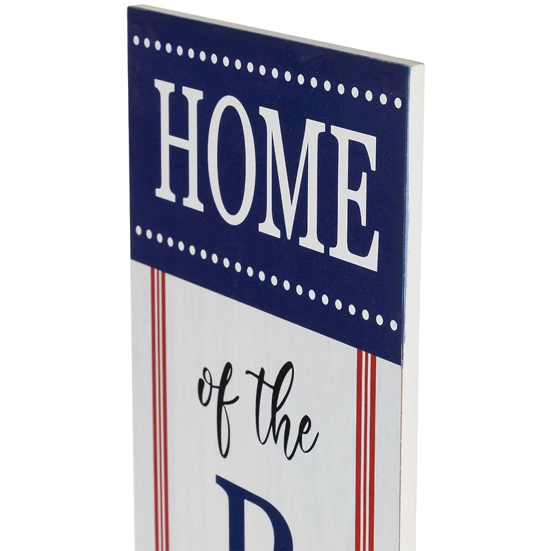 36" Home of the Brave Patriotic Wood Wall Sign