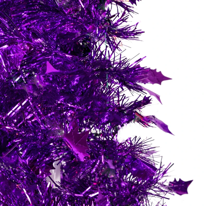 6ft. Unlit Tinsel Pop-Up Artificial Christmas Tree