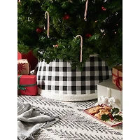 DII® Black & White Buffalo Check Holiday Tree Collar