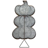 28' Silver & Brown Metal Pumpkin Halloween Decoration