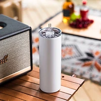 18.5oz. Skinny Sublimation Tumbler with Straw by Make Market® 