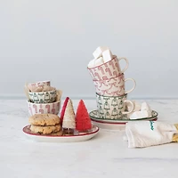 Hello Honey® 8.5" Holiday Pattern Stoneware Plate Set