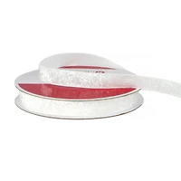 3/8" x 12ft. White Glitter Ribbon by Celebrate It® Christmas