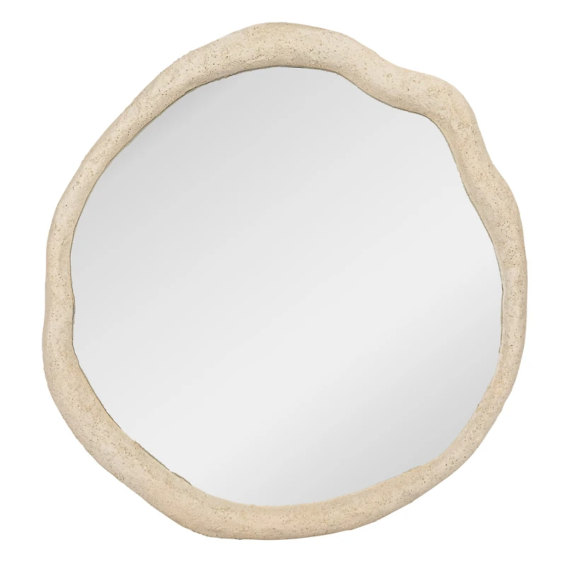 Hello Honey® Cream Framed Organic Shaped Wall Mirror