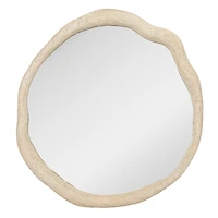 Hello Honey® Cream Framed Organic Shaped Wall Mirror