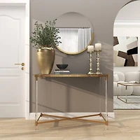 18" Gold Aluminum Brushed Vase with Hammered Top