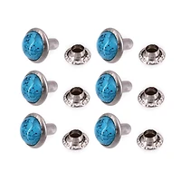 Turquoise Leather Button Studs, 6ct. by Bead Landing™