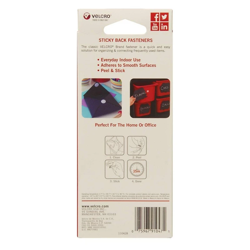 8 Packs: 75 ct. (600 total) VELCRO® Brand Sticky Back Coins