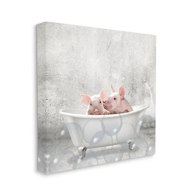Stupell Industries Piglet Bath Time Canvas Wall Art