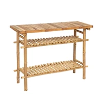 Hello Honey® Natural Tall Bamboo Accent Table with 2 Shelves