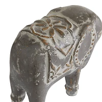 Brown Ceramic Eclectic Elephant Sculpture Set