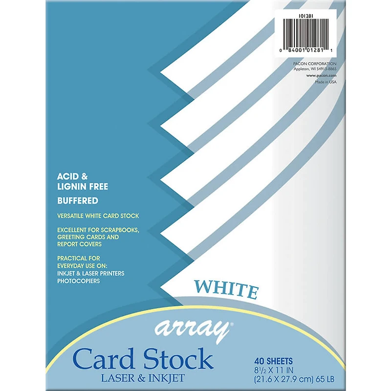 Pacon® 8.5" x 11" White Card Stock Pack, 3 Packs of 40 Sheets