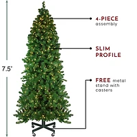 7.5ft. Pre-Lit Olympia Pine Artificial Christmas Tree, Warm White LED Lights