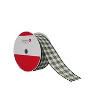 2.5" x 80ft. Green Check Wired Jumbo Ribbon by Celebrate It®