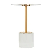 23" Clear Acrylic Accent Table with Gold Stand