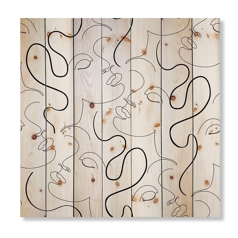 Designart - Monochrome One Line Drawing Portraits