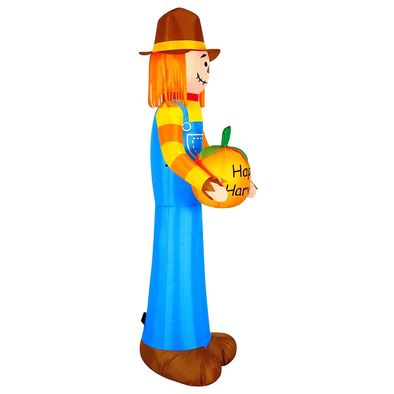 Airflowz Inflatable 7.5ft. Harvest Scarecrow Holding Pumpkin