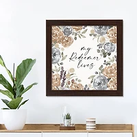 Redeemer Lives Neutral 16" x 16" Walnut Framed Print Under Plexiglass