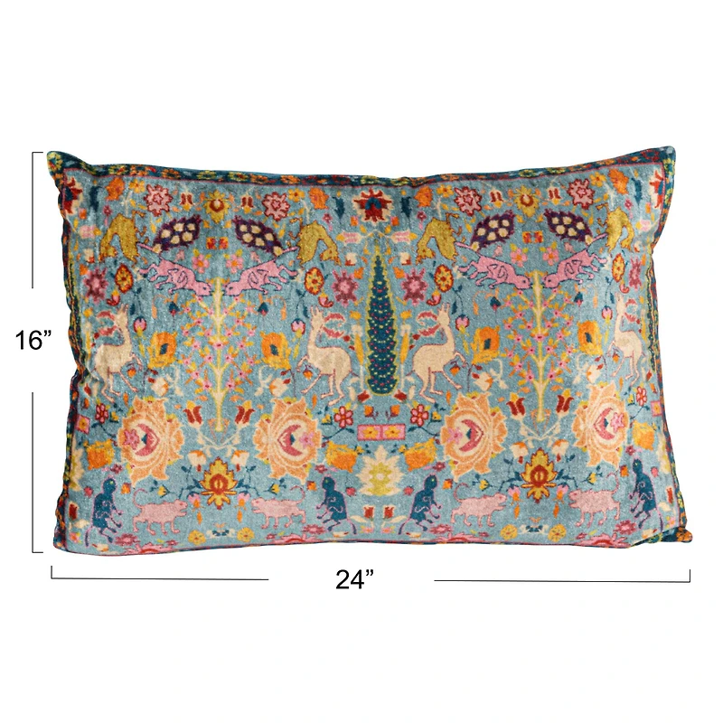 Hello Honey® 24" x 16" Floral Harmony Velvet Lumbar Pillow