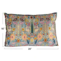 Hello Honey® 24" x 16" Floral Harmony Velvet Lumbar Pillow