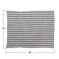 Hello Honey® 60" Cream & Charcoal Plaid Cotton Two-Sided Double Cloth Tablecloth