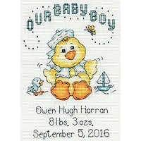 Design Works™ Baby Boy Chick Birth Record Counted Cross Stitch Kit