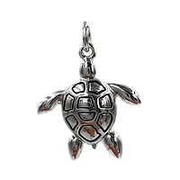 Charmalong™ Antique Silver Plated Turtle Charm by Bead Landing™