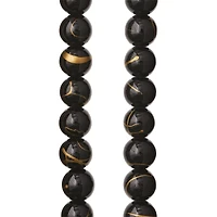 Black Coated Glass Round Beads, 8mm by Bead Landing™