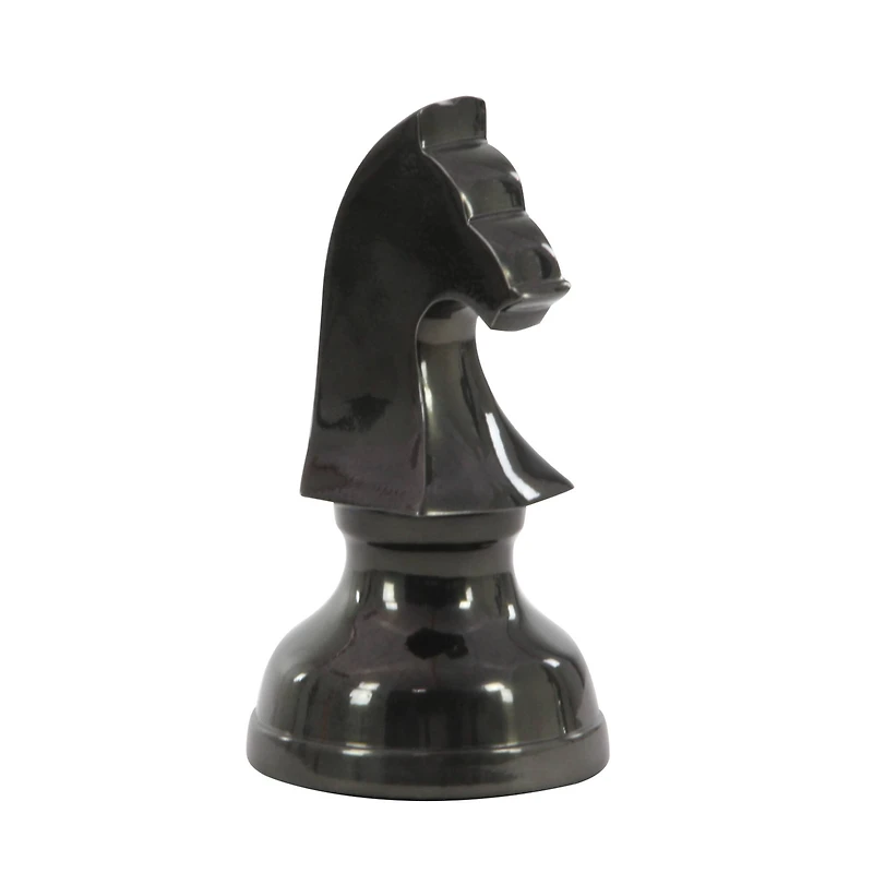 CosmoLiving by Cosmopolitan Dark Gray Chess Sculpture Set