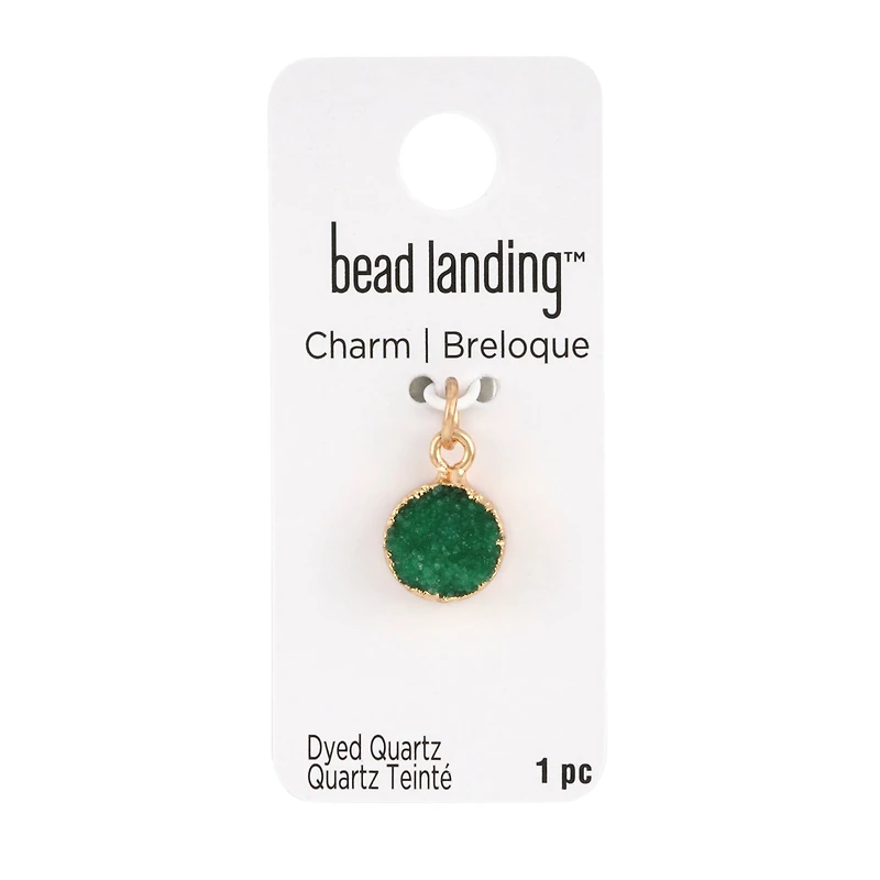 Round Dyed Quartz Charm by Bead Landing