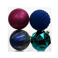 4 Pack 4.7" Jewels & Jolly Shatterproof Ball Ornaments by Ashland®