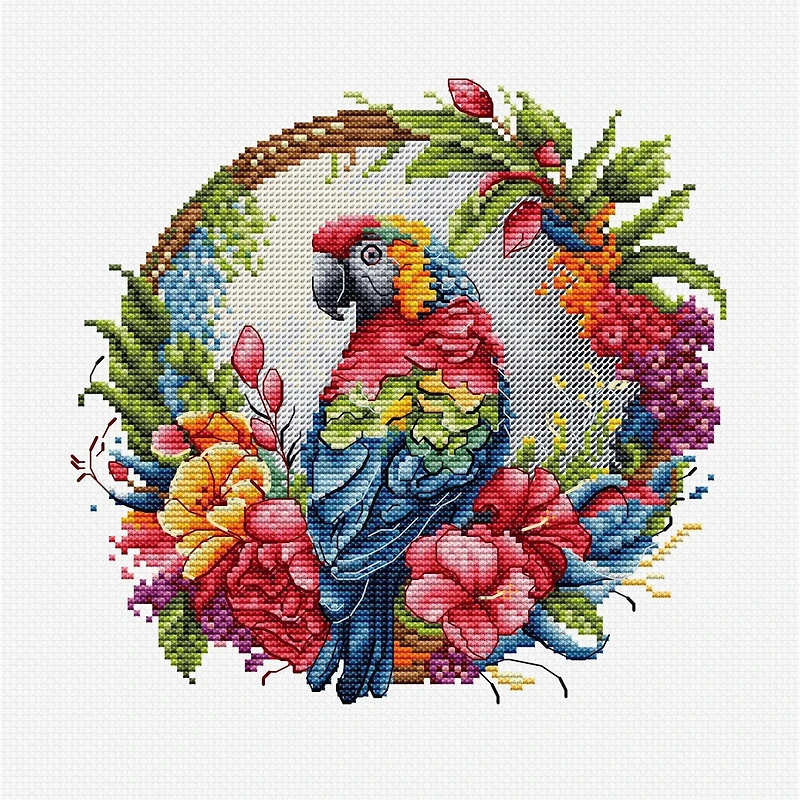 Luca-S The Tropical Parrot Counted Cross-Stitch Kit