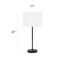 Simple Designs 23" White Fabric Shade Lamp