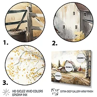 Designart 'Beautiful Barn In Spring II' Farmhouse / Country Canvas Wall Art