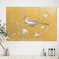 Designart - Gold Bird on Blossoms I